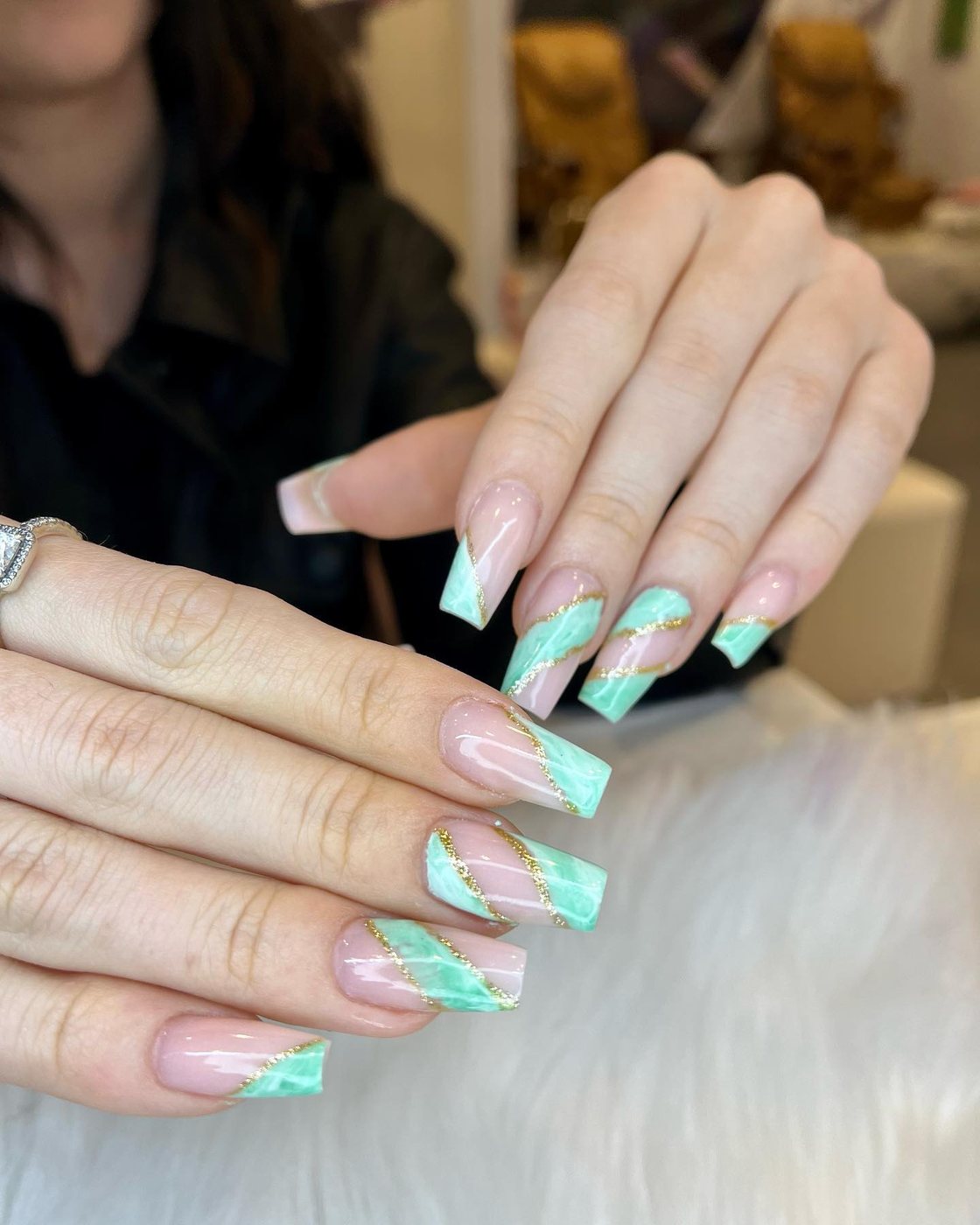 Mint-French Nails