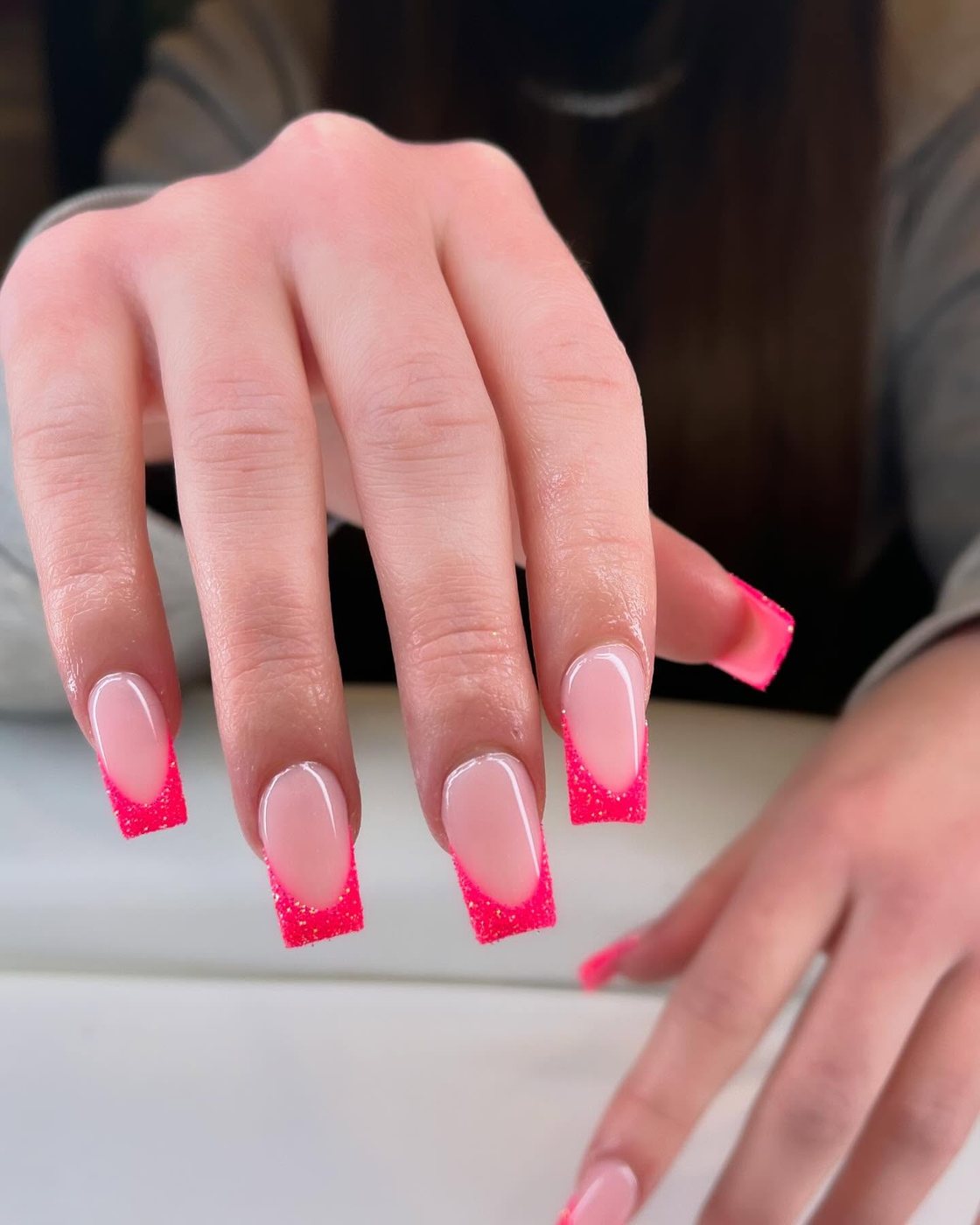 Pinke French Nails